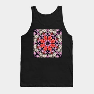 Crystal Hearts and Flowers Valentines Kaleidoscope pattern (Seamless) 34 Tank Top